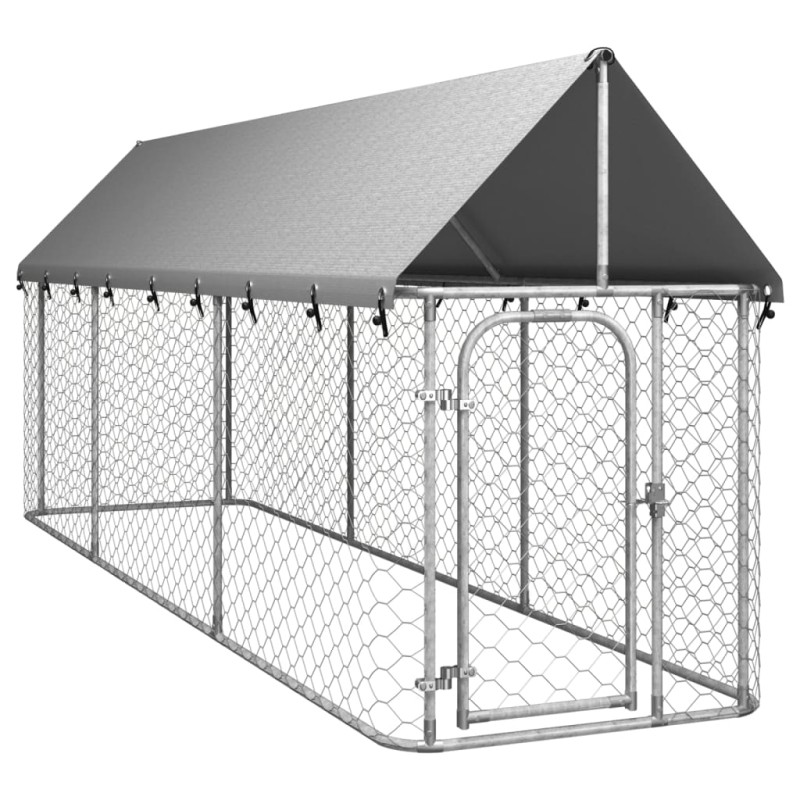 Canil de exterior com telhado 400x100x150 cm-Canis-Home Retail