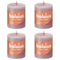 Bolsius Velas rústicas cilíndricas Shine 4 pcs 80x68 mm rosa cinza