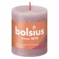 Bolsius Velas rústicas cilíndricas Shine 4 pcs 80x68 mm rosa cinza