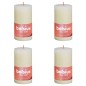 Bolsius Velas rústicas cilíndricas Shine 4 pcs 130x68 mm pérola suave