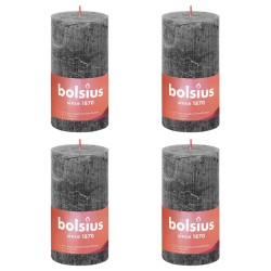 Bolsius Velas rústicas cilíndri. Shine 4pcs 130x68mm cinza tempestade