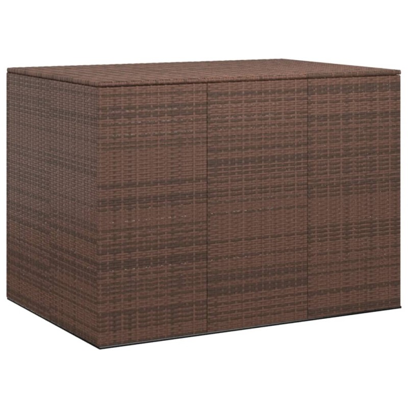 Caixa para almofadões de jardim 145x100x103 cm vime PE castanho-Baús para armazenamento exterior-Home Retail