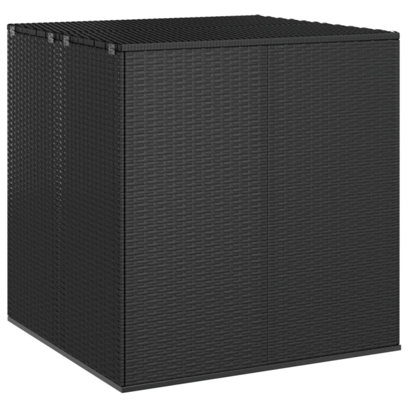 Caixa para almofadões de jardim 100x97,5x104 cm vime PE preto-Baús para armazenamento exterior-Home Retail