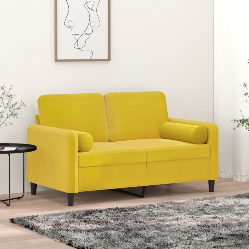 Almofadas decorativas 2 pcs Ø15x50 cm veludo amarelo-Almofadas-Home Retail