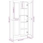 Vitrine 82,5x30,5x185,5 cm derivados madeira carvalho castanho