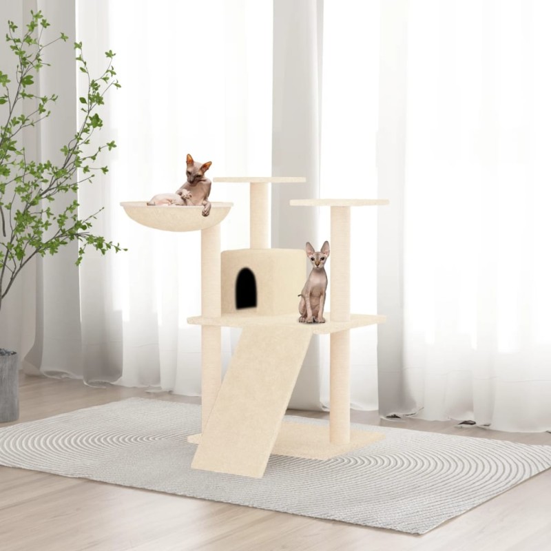 Árvore para gatos c/ postes arranhadores sisal 83 cm cor creme-Móveis para gatos-Home Retail