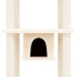 Árvore para gatos c/ postes arranhadores sisal 169 cm cor creme