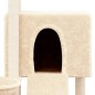 Árvore para gatos c/ postes arranhadores sisal 96 cm cor creme