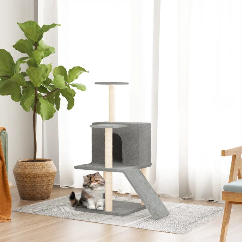 Árvore p/ gatos c/ postes arranhadores sisal 109 cm cinza-claro-Móveis para gatos-Home Retail