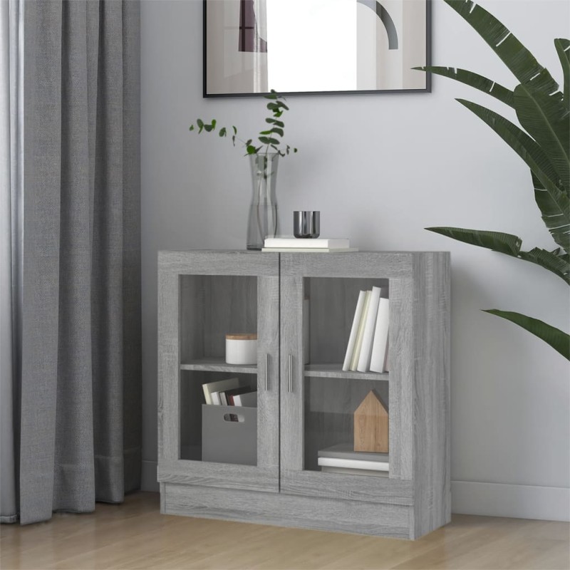 Vitrine 82,5x30,5x80 cm derivados madeira cinzento sonoma-Estantes para livros-Home Retail