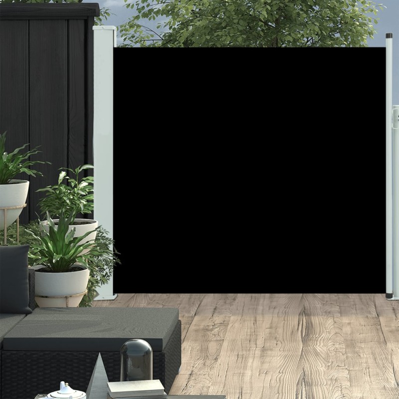 Toldo lateral retrátil para pátio 170x300 cm preto-Guarda-sóis e telas de varanda-Home Retail