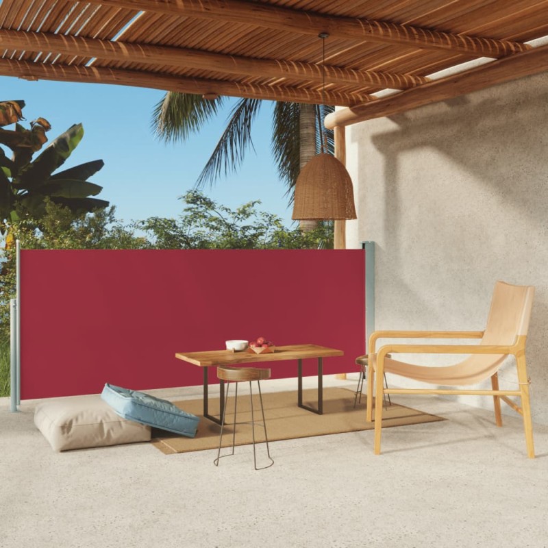 Toldo lateral retrátil para pátio 117x300 cm vermelho-Guarda-sóis e telas de varanda-Home Retail