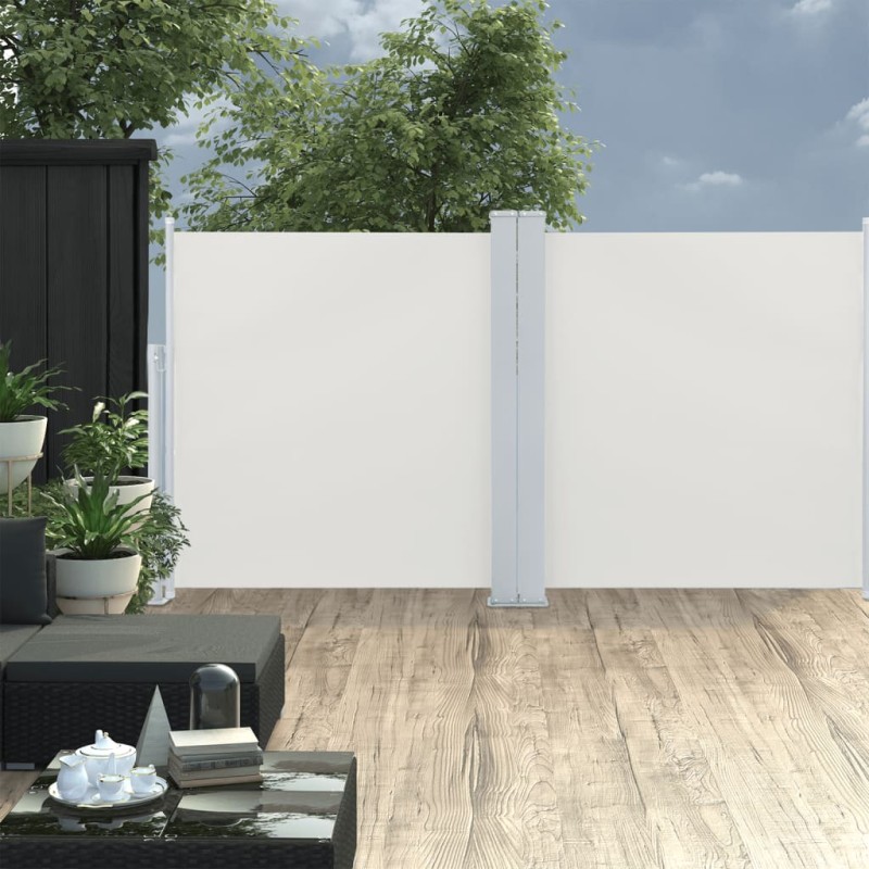 Toldo lateral retrátil 117x600 cm cor creme-Guarda-sóis e telas de varanda-Home Retail