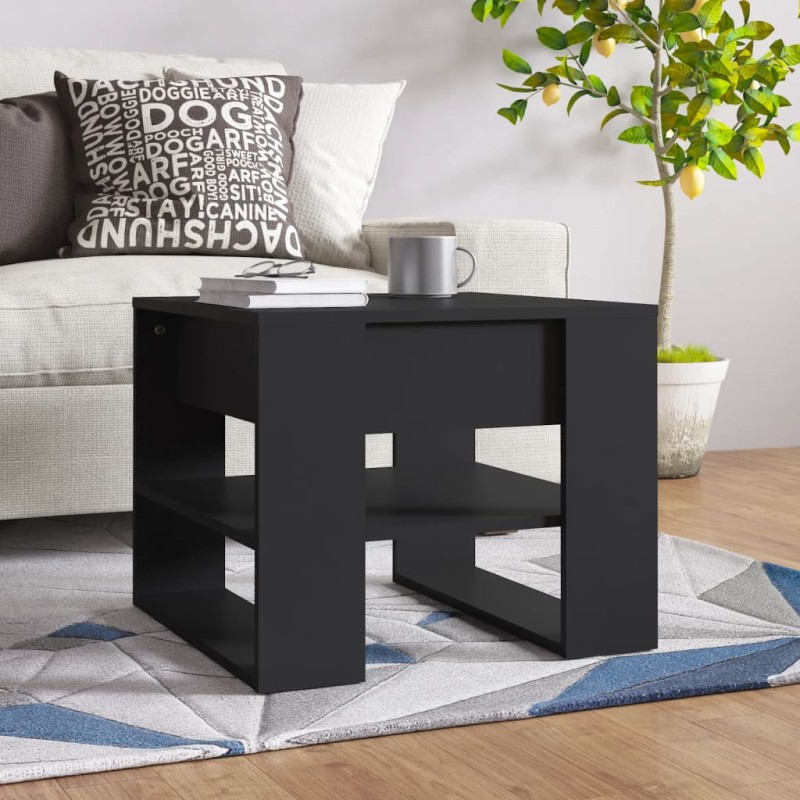 Mesa de centro 55,5x55x45 cm madeira processada preto-Mesas de centro-Home Retail