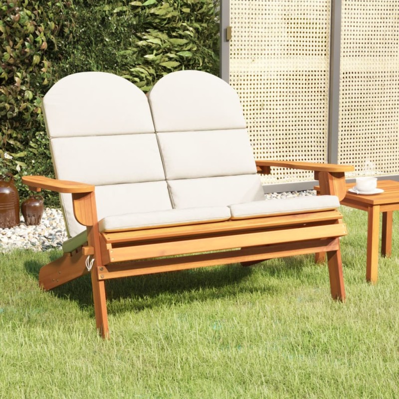 Banco de jardim Adirondack c/ almofadões 126 cm acácia maciça-Bancos de jardim-Home Retail