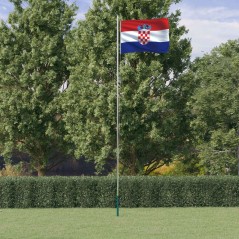 Bandeira da Croácia e mastro 6,23 m alumínio