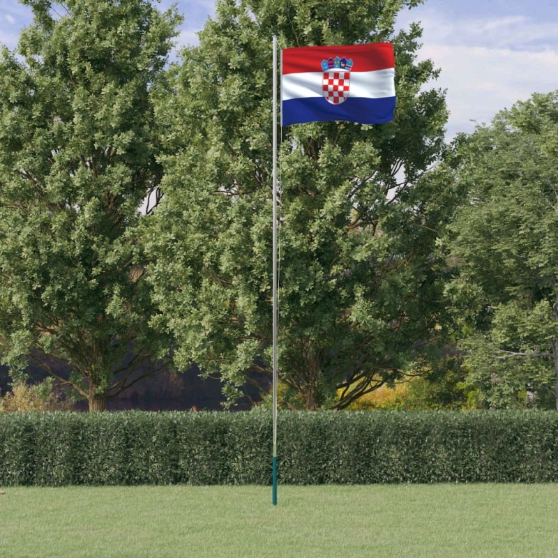 Bandeira da Croácia e mastro 6,23 m alumínio-Bandeiras e birutas-Home Retail