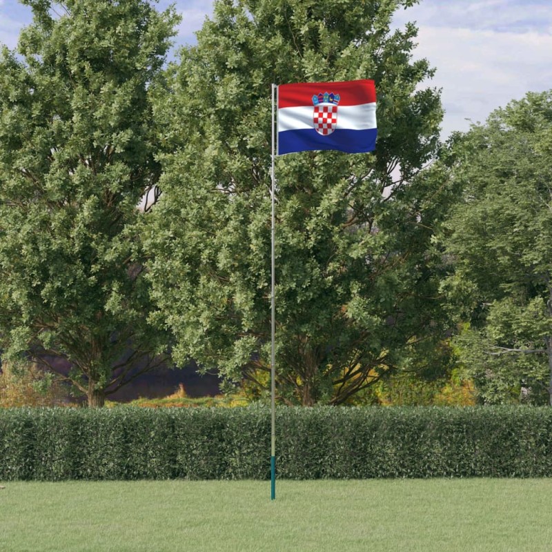 Bandeira da Croácia e mastro 5,55 m alumínio-Bandeiras e birutas-Home Retail