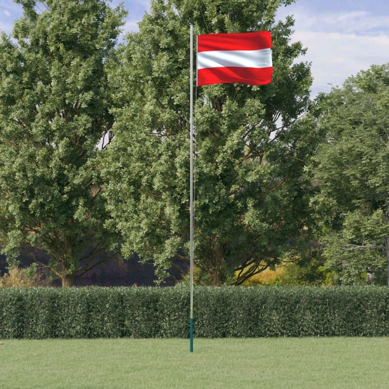 Bandeira da Áustria e mastro 6,23 m alumínio-Bandeiras e birutas-Home Retail