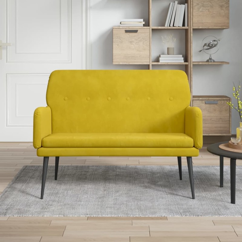 Banco 108x79x79 cm veludo amarelo-Bancos-Home Retail