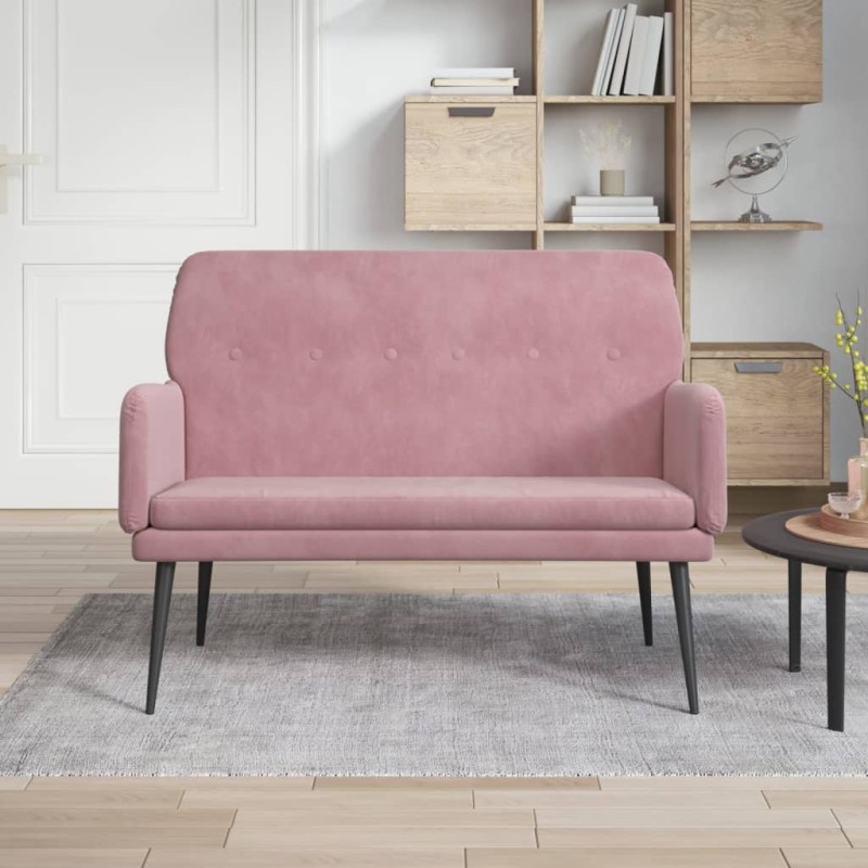 Banco 108x79x79 cm veludo rosa-Bancos-Home Retail