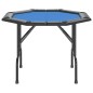 Mesa de póquer dobrável 8 jogadores 108x108x75 cm azul