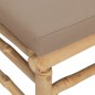 3 pcs conj. lounge jardim bambu almofadões cinzento-acastanhado