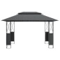 Gazebo com telhado 400x300x270 cm aço antracite