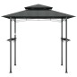 Gazebo churrasco prateleiras laterais 240x150x243 aço antracite