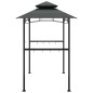 Gazebo churrasco prateleiras laterais 240x150x243 aço antracite