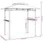 Gazebo churrasco prateleiras laterais 240x150x243 aço antracite