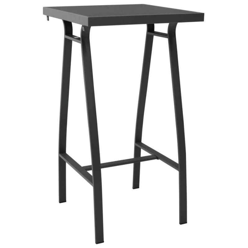 Mesa de bar para jardim 60x60x110 cm vidro temperado preto-Mesas de jardim-Home Retail