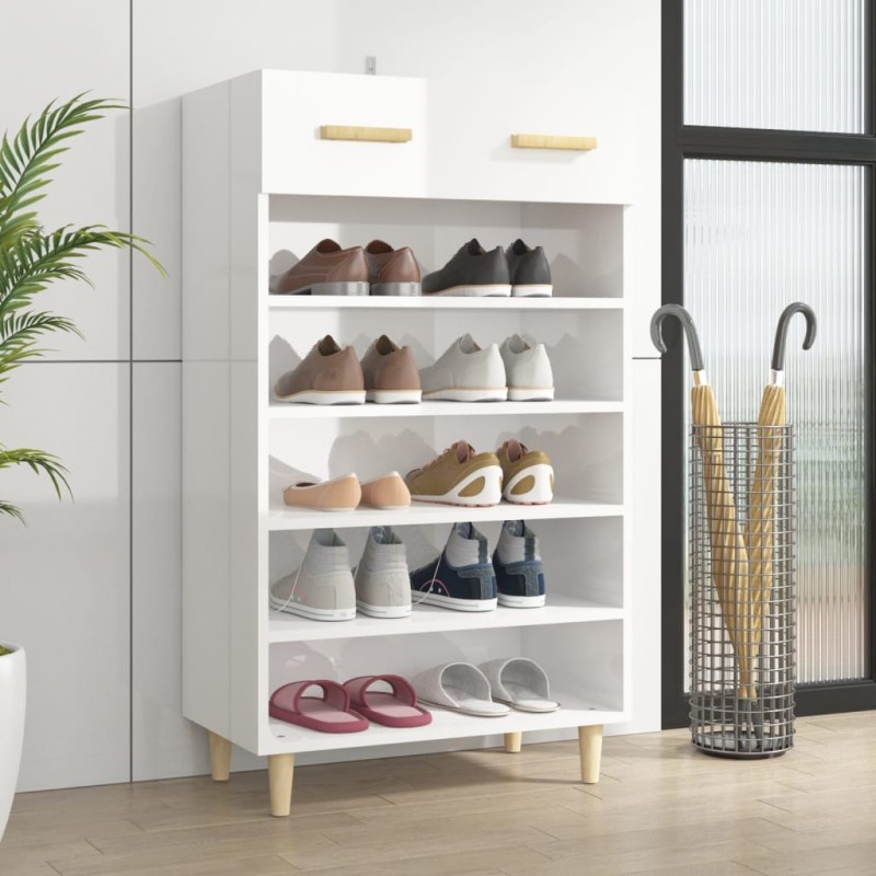 Sapateira 60x35x105 cm derivados de madeira branco brilhante-Sapateiras e organizadores-Home Retail