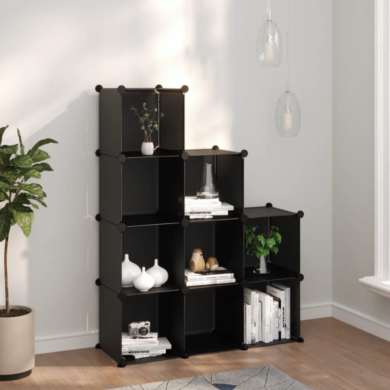 Organizador de arrumação com 9 cubos PP preto-Sapateiras e organizadores-Home Retail