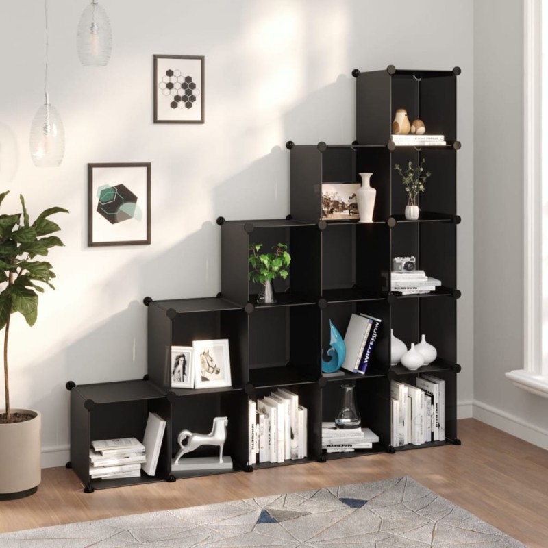 Organizador de arrumação com 15 cubos PP preto-Sapateiras e organizadores-Home Retail