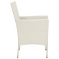 3 pcs conjunto de jantar exterior c/ almofadões vime PE branco