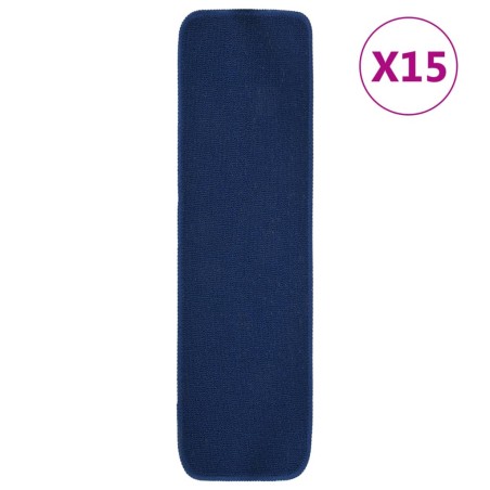 Tapetes antiderrapantes p/ escadas 15 pcs 75x20 cm azul marinho