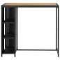 Mesa de bar com prateleiras 120x60x110 cm vime PE preto