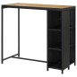 Mesa de bar com prateleiras 120x60x110 cm vime PE preto