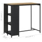 Mesa de bar com prateleiras 120x60x110 cm vime PE preto