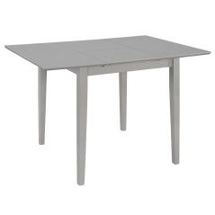 Mesa de jantar extensível (80-120)x80x74 cm MDF cinzento