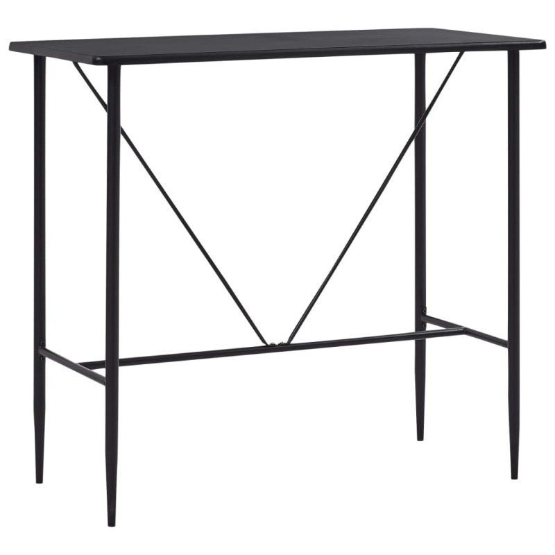 Mesa de bar 120x60x110 cm MDF preto-Mesas de cozinha e de sala de jantar-Home Retail