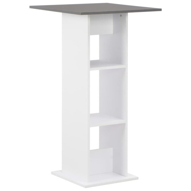 Mesa de bar 60x60x110 cm branco e antracite-Mesas de cozinha e de sala de jantar-Home Retail