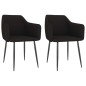 Cadeiras de jantar 2 pcs tecido preto