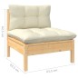 10 pcs conjunto lounge de jardim c/ almofadões cor creme pinho