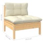 11 pcs conjunto lounge de jardim c/ almofadões cor creme pinho