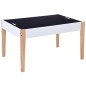 Mesa c/ quadro/arrumação desenho e cadeiras 3 pcs preto/branco