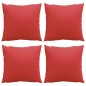 Almofadas decorativas 4 pcs 50x50 cm tecido vermelho