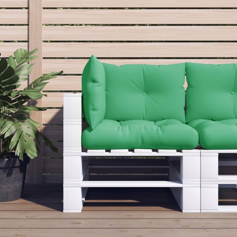 Almofadões para móveis de paletes 3 pcs tecido verde-Almofadas para poltronas e sofás-Home Retail