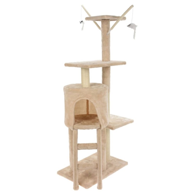 Pets Collection Torre arranhadora para gatos 45x30x110 cm bege-Móveis para gatos-Home Retail